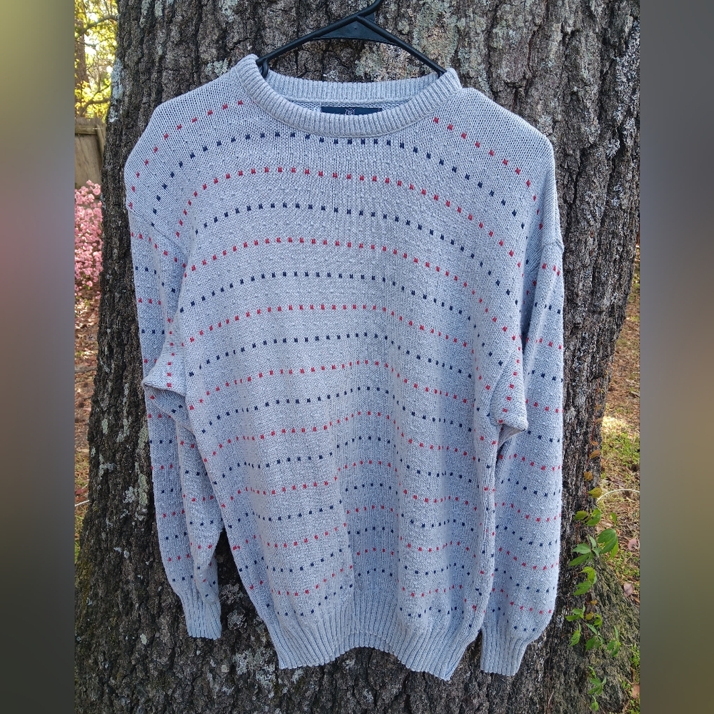 KUPPENHEIMER Vintage Men's Gray Patterned Sweater L
